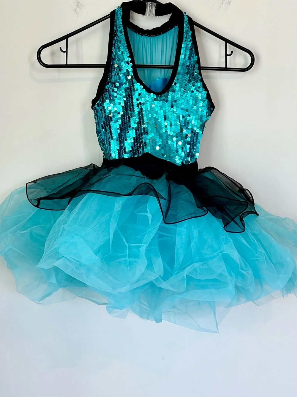 NWT Teal Sequin Tulle Dance Costume - Size: MC